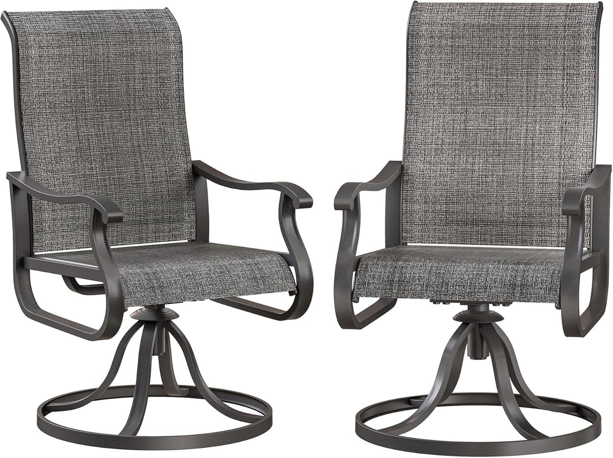 Patioslife Outdoor Swivel Dining Chairs for Lawn, Porch or Garden