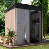 Patioslife Galvanized Steel Metal Storage Shed, Gable Roof Outdoor Shed for Backyard Garden Tools, Rust-Resistant Utility Tool Shed-Patioslife