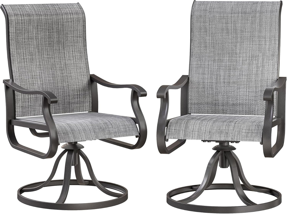 Patioslife Outdoor Swivel Dining Chairs for Lawn, Porch or Garden