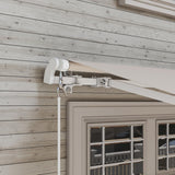 Retractable Awning Manual Crank, 12' x 10', UV-Resistant Water-Repellent Canopy, Aluminum Frame for Balcony, Deck & Patio Use
