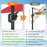 Patioslife Aegis Pro™ Cantilever Umbrella with Cross Metal Base, Reinforced & Powder-Coated Aluminium Ribs and Pole, Ideal for Garden & Patio