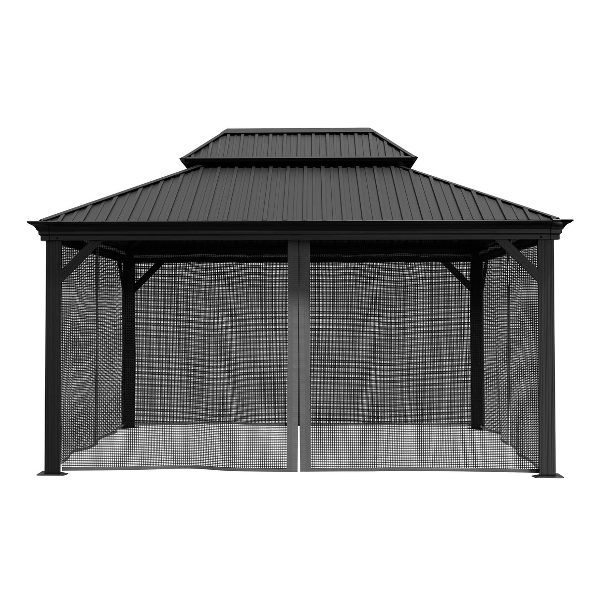 Patioslife Gazebo Replacement Mesh Netting – 300GSM Insect Screen, Double Track Sliding Mesh Panel for Outdoor Gazebo
