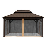 Patioslife Gazebo Replacement Mesh Netting – 300GSM Insect Screen, Double Track Sliding Mesh Panel for Outdoor Gazebo