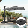 Patioslife Aegis Pro Cantilever Umbrella with Built-In LED Lights and Reinforced Aluminum Ribs and Pole for Patios & Gardens