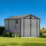 Patioslife YardVault Outdoor Storage Shed with Floor, All-Weather Resin Shed for Tools, Bikes & Lawn Equipment