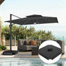 Patioslife Aegis Pro Cantilever Umbrella with Built-In LED Lights and Reinforced Aluminum Ribs and Pole for Patios & Gardens