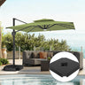 Patioslife Aegis Pro Cantilever Umbrella with Built-In LED Lights and Reinforced Aluminum Ribs and Pole for Patios & Gardens