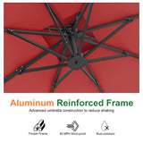 Patioslife Aegis Pro™ Cantilever Umbrella with Cross Metal Base, Reinforced & Powder-Coated Aluminium Ribs and Pole, Ideal for Garden & Patio