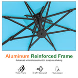 Patioslife Aegis Pro™ Cantilever Umbrella with Cross Metal Base, Reinforced & Powder-Coated Aluminium Ribs and Pole, Ideal for Garden & Patio