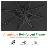 Patioslife Aegis Pro™ Cantilever Umbrella with Cross Metal Base, Reinforced & Powder-Coated Aluminium Ribs and Pole, Ideal for Garden & Patio