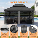 Patioslife Gazebo Replacement Mesh Netting – 300GSM Insect Screen, Double Track Sliding Mesh Panel for Outdoor Gazebo