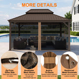 Patioslife Gazebo Replacement Mesh Netting – 300GSM Insect Screen, Double Track Sliding Mesh Panel for Outdoor Gazebo