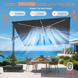 Patioslife Signature Series Rotating Cantilever Patio Umbrella with Adjustable Tilt for Garden & Poolside