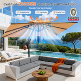 Patioslife Aegis Pro™ Cantilever Umbrella with Cross Metal Base, Reinforced & Powder-Coated Aluminium Ribs and Pole, Ideal for Garden & Patio