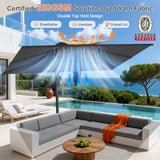 Patioslife Aegis Pro™ Cantilever Umbrella with Cross Metal Base, Reinforced & Powder-Coated Aluminium Ribs and Pole, Ideal for Garden & Patio