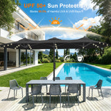 Patioslife Aegis Premium Motorized Double-Sided Patio Umbrella — Remote Control, UPF 50+, Solar LED & Windproof Frame