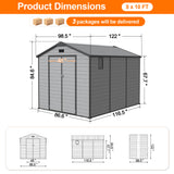 Patioslife YardVault Outdoor Storage Shed with Floor, All-Weather Resin Shed for Tools, Bikes & Lawn Equipment
