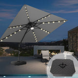 Patioslife Aegis Pro™ Cantilever Umbrella with LED Lights, Fibreglass Ribs & Powder-Coated Aluminium Pole — Perfect for Garden & Patio