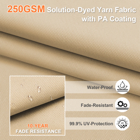 Patioslife Aegis Pro Cantilever Umbrella with Reinforced Aluminum Ribs and Pole for Patios, Gardens & Decks