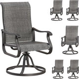 Patioslife Outdoor Swivel Dining Chairs for Lawn, Porch or Garden
