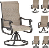 Patioslife Outdoor Swivel Dining Chairs for Lawn, Porch or Garden
