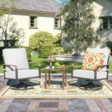 Patioslife Outdoor Conversation Furniture Set with 2 Rockers, 1 Metal Table and 6" Thick Cushions for Backyard, Porch, Balcony