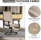 Patioslife Outdoor Swivel Dining Chairs for Lawn, Porch or Garden