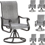 Patioslife Outdoor Swivel Dining Chairs for Lawn, Porch or Garden