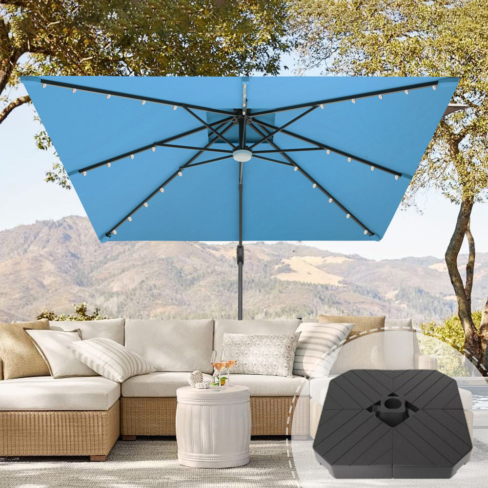 Patioslife Aegis Pro™ Cantilever Umbrella with LED Lights, Fibreglass Ribs & Powder-Coated Aluminium Pole — Perfect for Garden & Patio