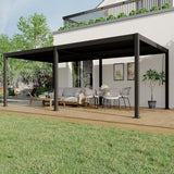Patioslife Atlantic™ |10 x 20ft Contemporary Aluminium Louvered Pergola with Adjustable Louvers, Stylish Outdoor Pavilion for Patio & Entertaining