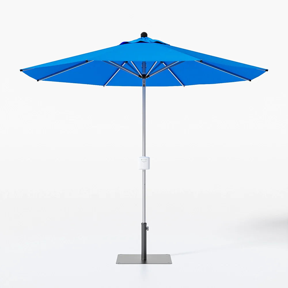 9ft Motorized Patio Umbrella – Remote Control, Easy Tilt Adjustment & Optional Base for Garden, Deck or Poolside Shade