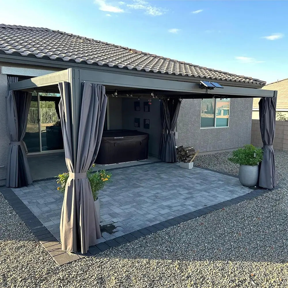 Patioslife Aluminum Louvered Pergola - Gray