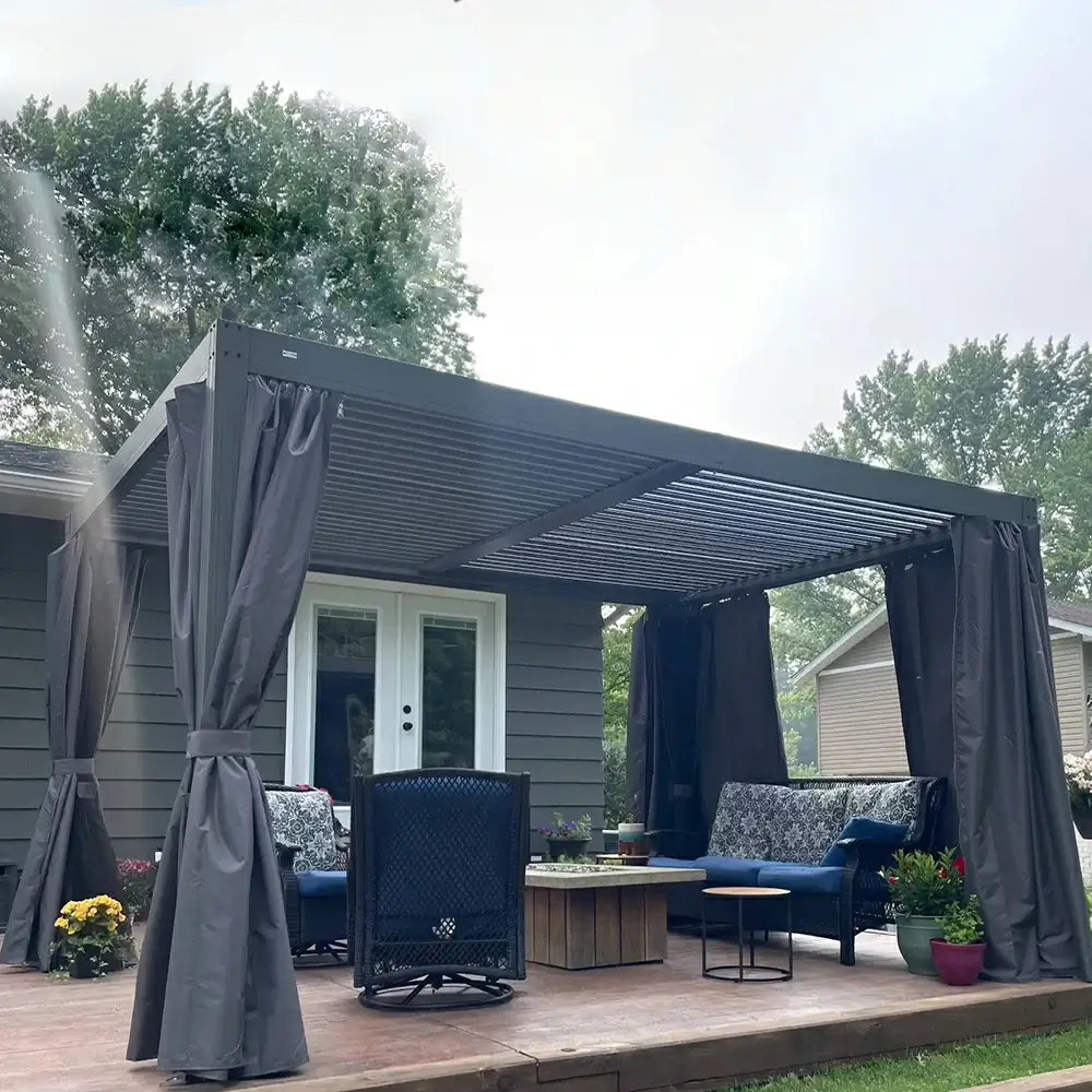 Patioslife Aluminum Louvered Pergola - Gray