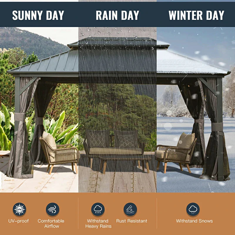 Domi outdoor living Hardtop gazebo#size_10'x12'