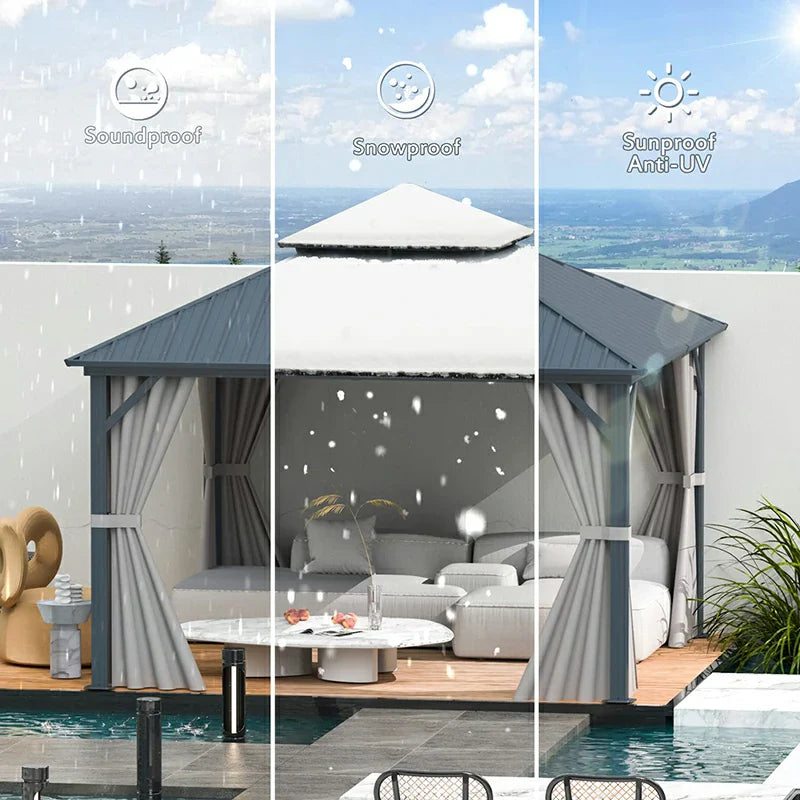 Hardtop Gazebo Classic W/ Netting & Curtain