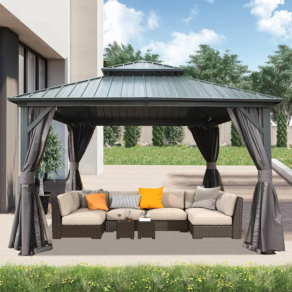 Hardtop Gazebo Classic W/ Netting & Curtain