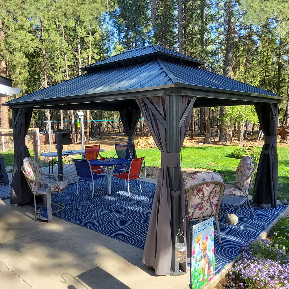 Hardtop Gazebo Classic W/ Netting & Curtain