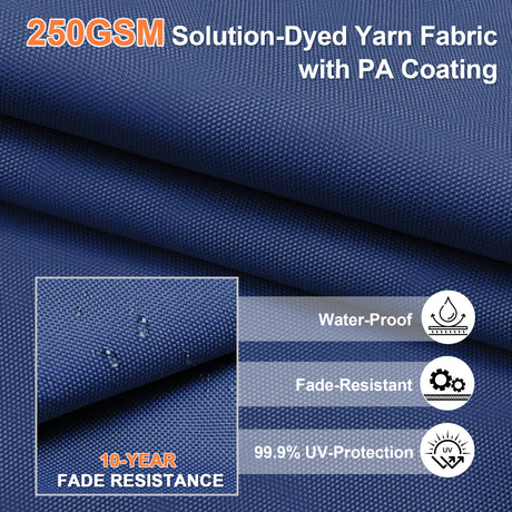 Patioslife Aegis Pro Cantilever Umbrella with Built-In LED Lights and Reinforced Aluminum Ribs and Pole for Patios & Gardens