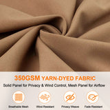 Patioslife Gazebo Replacement Curtain – 350GSM Solid Privacy Panel, Double Track Sliding Curtain for Outdoor Gazebo
