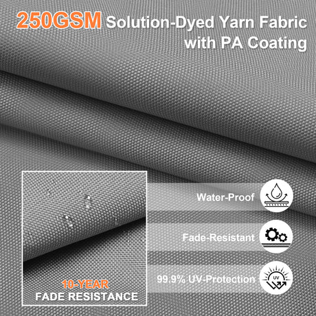 Patioslife Aegis Pro Cantilever Umbrella with Built-In LED Lights and Reinforced Aluminum Ribs and Pole for Patios & Gardens