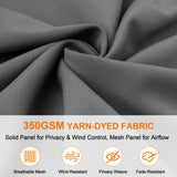 Patioslife Gazebo Replacement Curtain – 350GSM Solid Privacy Panel, Double Track Sliding Curtain for Outdoor Gazebo