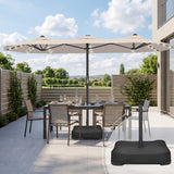 Patioslife Aegis Premium Motorized Double-Sided Patio Umbrella — Remote Control, UPF 50+, Solar LED & Windproof Frame