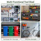 Outdoor  Storage Shed with Floor Patioslife YardVault , All-Weather Waterproof Plastic Garden Shed in Resin with Lock and Window for Backyard, Heavy-Duty Storage Shed for Tools, Bikes & Lawn Equipment