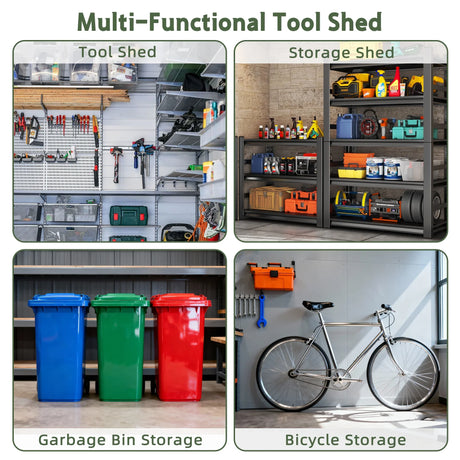 Patioslife YardVault Outdoor Storage Shed with Floor, All-Weather Resin Shed for Tools, Bikes & Lawn Equipment