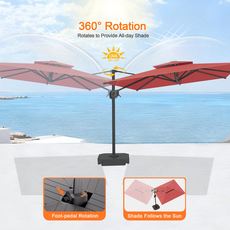 Patioslife Aegis Pro Cantilever Umbrella with Reinforced Aluminum Ribs and Pole for Patios, Gardens & Decks