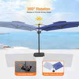 Patioslife Aegis Pro™ Cantilever Umbrella with Cross Metal Base, Reinforced & Powder-Coated Aluminium Ribs and Pole, Ideal for Garden & Patio