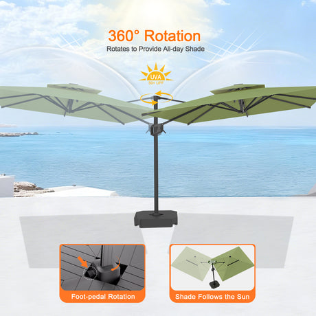 Patioslife Aegis Pro Cantilever Umbrella with Reinforced Aluminum Ribs and Pole for Patios, Gardens & Decks