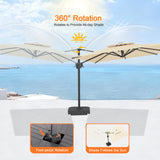 Patioslife Aegis Pro™ Cantilever Umbrella with Cross Metal Base, Reinforced & Powder-Coated Aluminium Ribs and Pole, Ideal for Garden & Patio