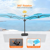 Patioslife Aegis Pro™ Cantilever Umbrella with Cross Metal Base, Reinforced & Powder-Coated Aluminium Ribs and Pole, Ideal for Garden & Patio