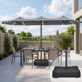 Patioslife Aegis Premium Motorized Double-Sided Patio Umbrella — Remote Control, UPF 50+, Solar LED & Windproof Frame